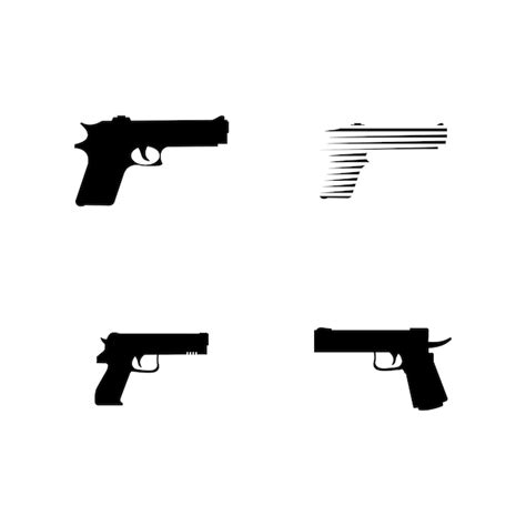 Potente Pistola Pistola Arma De Fuego Vector Vector Premium