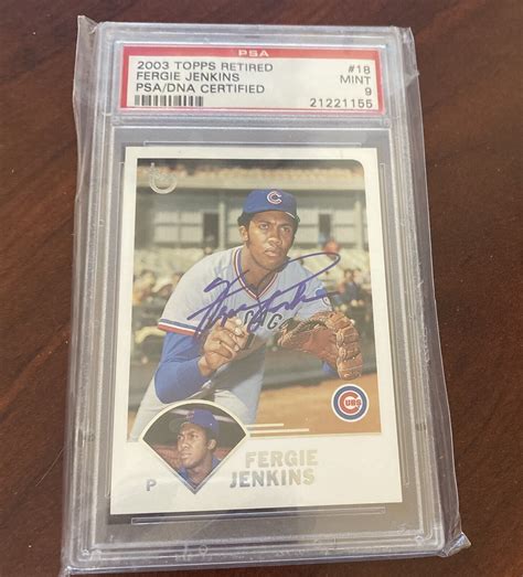 Topps Retired Fergie Jenkins Psa Dna Certified Mint Chicago