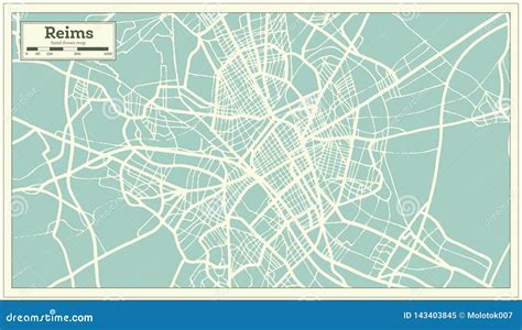 Reims France City Map In Retro Style Outline Map Stock Vector