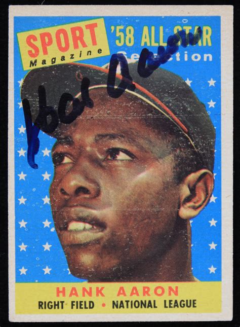 Lot Detail - 1958 Hank Aaron Milwaukee Braves Autographed Topps Trading Card #488 (JSA)