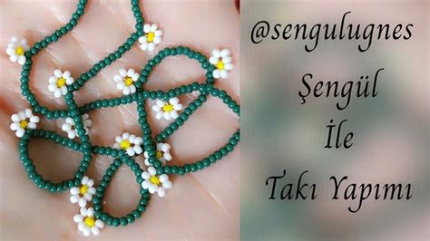 Papatya Kolye B Lekl K Halhal Yapimi Diy Sand Bead Daisy