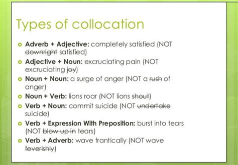 Types Of Collocations In English Examples