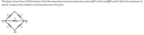 Solved The Figure Shows Five 623Ω ﻿resistors Find The