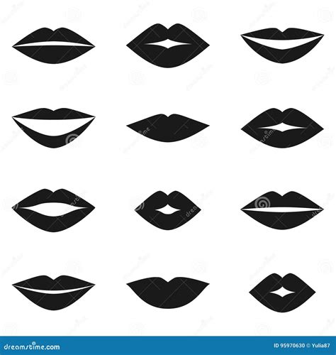 Different Women`s Lips Vector Set Stock Vector Illustration Of Beauty