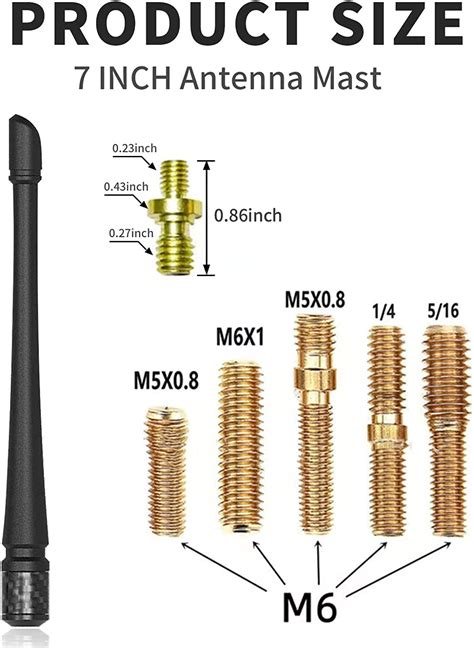 Posaid Antena De Pulgadas Para Jeep Wrangler Jk Jt Jl Jlu Jku Sahara