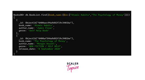 MongoDB Find Document Using Db Collection Find Method Scaler Topics