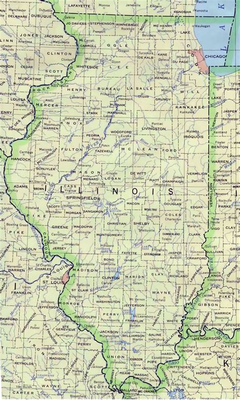 Administrative map of Illinois state | Illinois state | USA | Maps of ...