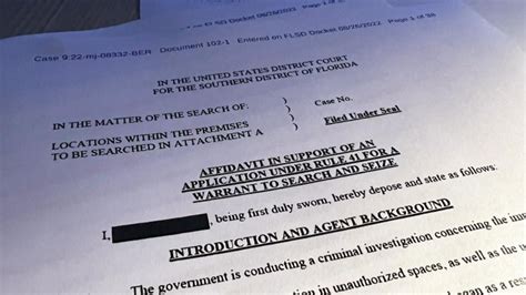 Doj Releases Redacted Affidavit Supporting Search Of Mar A Lago Good