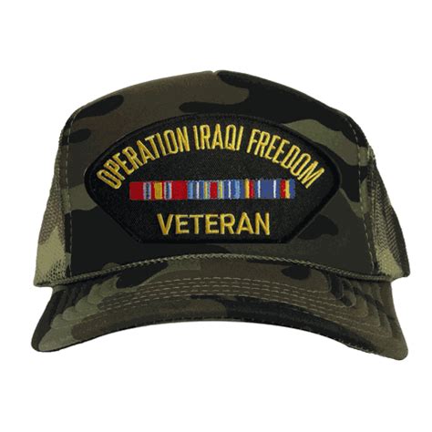 Iraqi Freedom Veteran Camo Mesh Back Cap New Camo Mesh Caps