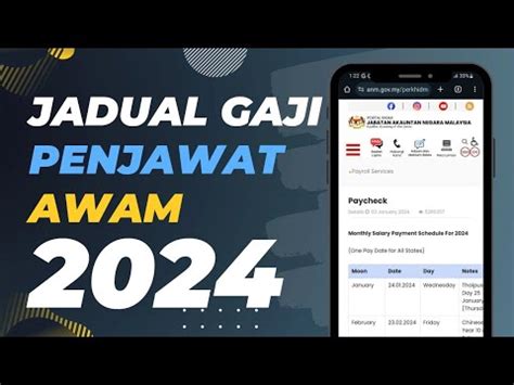 Jadual Pembayaran Gaji Penjawat Awam Tarikh Bayaran Gaji