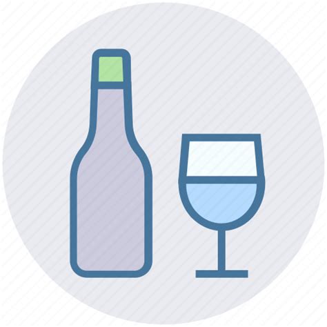 Alcohol Bottle Bottle And Glass Drinking Glass Wine Icon