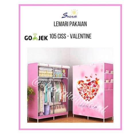 Jual Lemari Pakaian 2 Sisi Lemari Baju Portable Lemari Baju Rakit