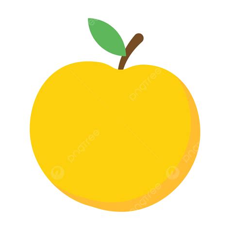 Gambar Ikon Clipart Buah Apel Kuning Matang Dengan Daun Apel Kuning Buah Apel Apel Matang Png