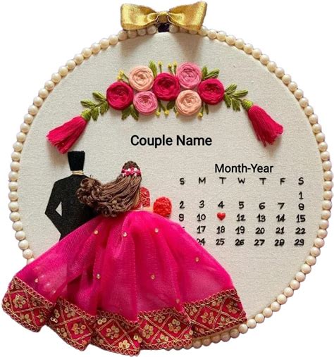 Customised Wedding Embroidery Hoop Gift For Marriage Engagement