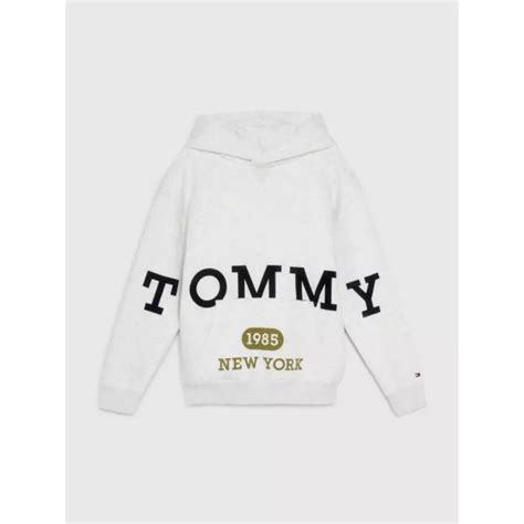 Tommy Hilfiger Polerón Hoodie Multi Logos Gris Tommy Hilfiger