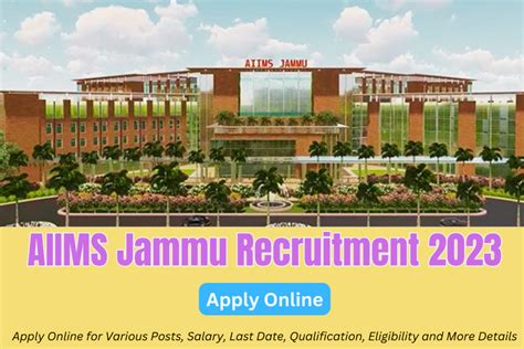 AIIMS Jammu Recruitment 2023 Apply Online For Various Posts Salary