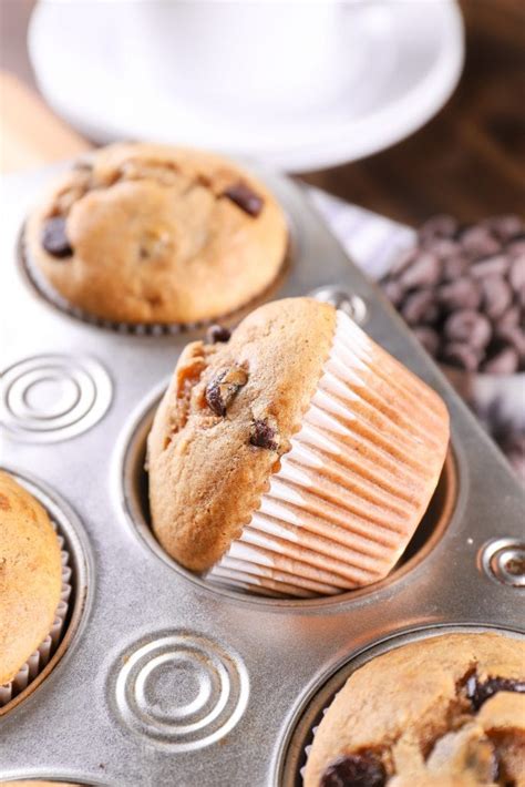 Chocolate Chip Almond Butter Protein Muffins A Kitchen Addiction