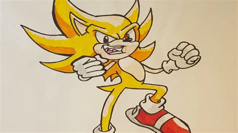 C Mo Dibujar A Super Sonic How To Draw Super Sonic Youtube