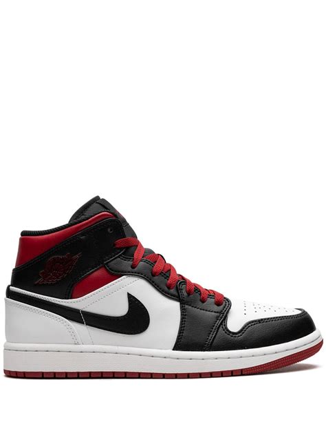 Jordan Air Jordan 1 Mid Gym Red Black Toe Sneakers White FARFETCH PL