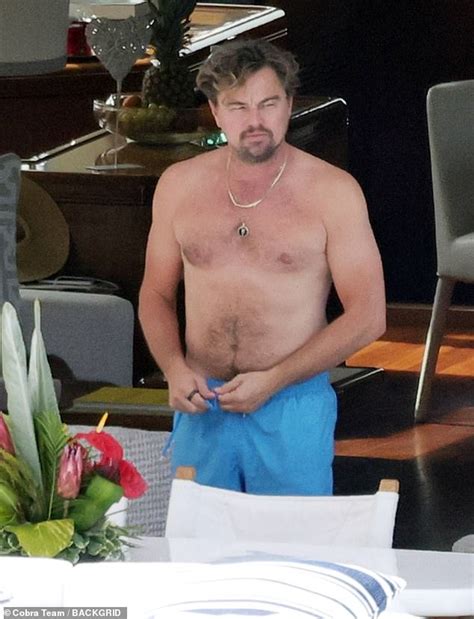 Shirtless Leonardo Dicaprio Shows Off His Muscles On A Luxury Yacht Daily Mail Online