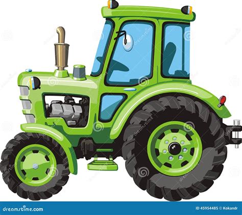 Green Cartoon Tractor Stock Vector Image 45954485