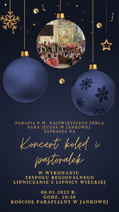 Zaproszenie na koncert kolęd i pastorałek w wykonaniu zespołu