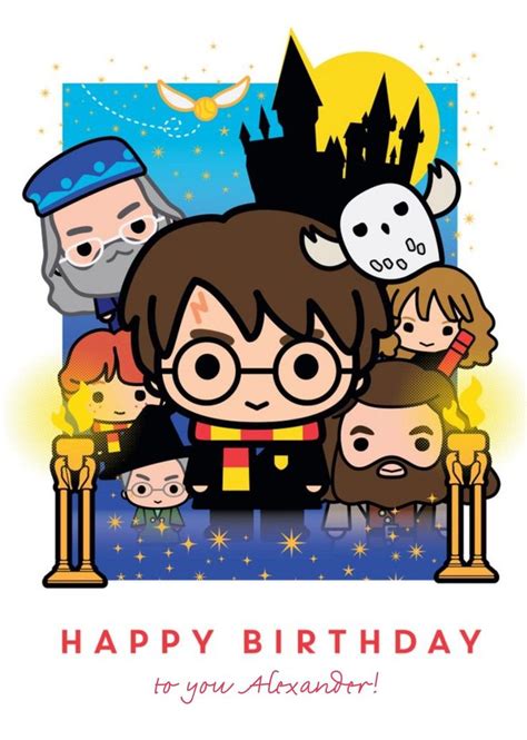 Harry Potter Cartoon Birthday Card Harry Potter Birthday Harry