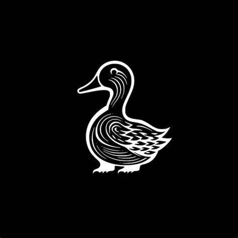 Premium Vector Duck Black And White Vector Illustration