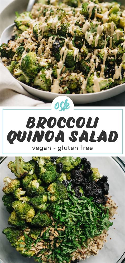 Roasted Broccoli Quinoa Salad With Sunbutter Dressing Recipe Vegan