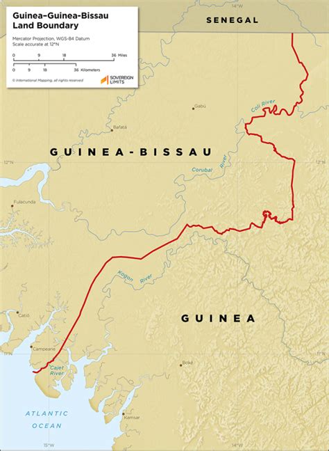 Guineaguinea Bissau Land Boundary Sovereign Limits