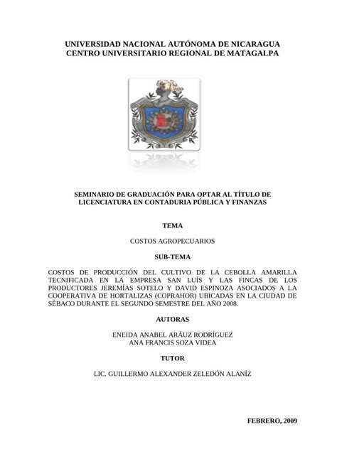 Pdf Universidad Nacional Autonoma De Nicaraguarepositorio Unan Edu Ni