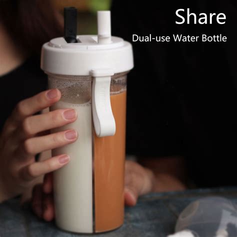Ludlz Portable double straw independent drink 2-in-1 Leak-proof Couple