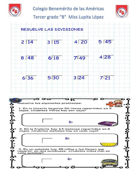 Divisiones Tercer Grado Worksheet