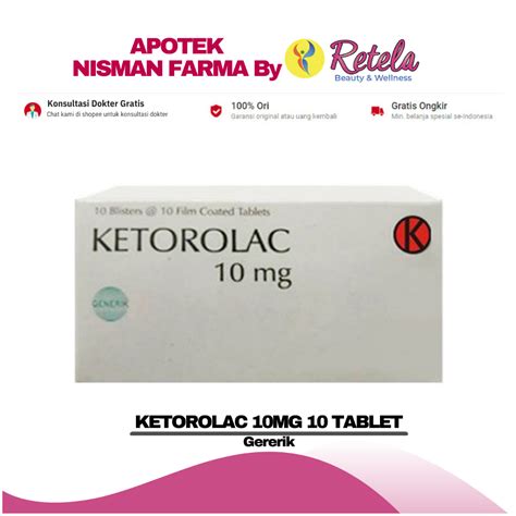 Jual Ketorolac Mg Strip Isi Tablet Gen Pereda Nyeri Shopee