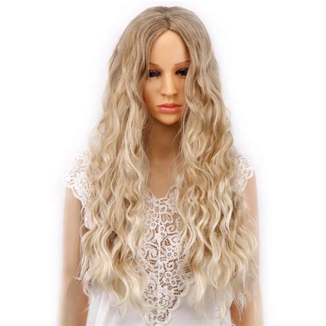 Amir Long Wigs For Women Ombre Blonde Curly Wigs Synthetic High Temperature Fiber Hair Full Wig