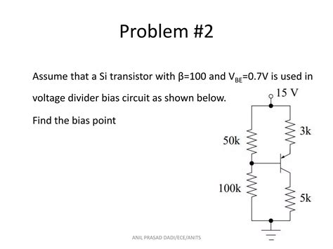 Voltage Divider Bias Circuit Dept Of Ece Anits Ppt Free Download