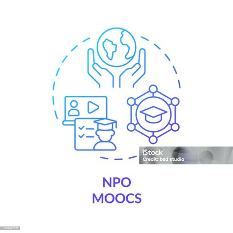 2d Gradient Thin Linear Icon Npo Moocs Concept Stock Illustration Download Image Now