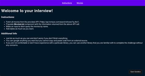 React Interview V Forked Codesandbox