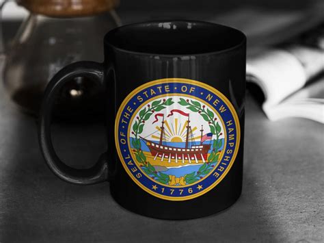 New Hampshire State Seal Design Usa Coffee Mugswhite Mountains Nh