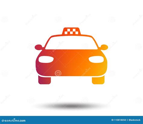 Icono De La Muestra Del Coche Del Taxi Símbolo Del Transporte Público