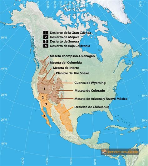 Los principales desiertos de América del Norte