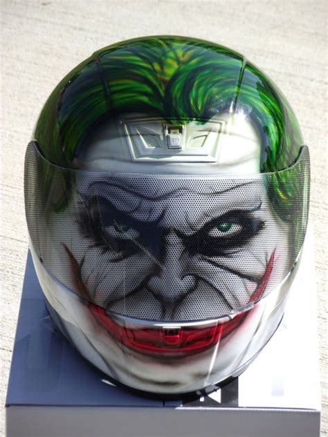 The Joker Custom Airbrush Painted Motorcycle Helmet Etsy In 2021