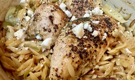 Braised Mediterranean Chicken With Artichokes Orzo Coached By Jan