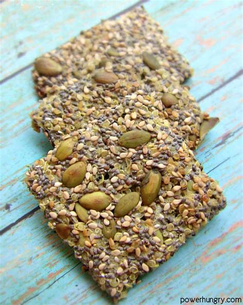 Easy No Roll Seeded Quinoa Crackers Vegan Gf Oil Free Powerhungry®