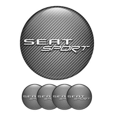 Seat Domed Stickers Wheel Center Cap Badge Exclusive Carbon Style