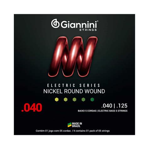 Encordoamento Para Baixo Cordas Giannini Nickel Round Wound Geebrl