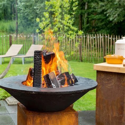 Outdoor Corten Steel Iron Fire Pit Bbq Brazier Outdoor Bbq Barbecue