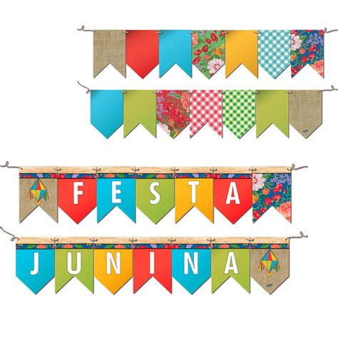 Faixa Decorativa Festa Junina Bandeirinhas 1 93m X 17 5cm