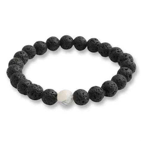 Black Stone Natural Lava Bead Bracelet For Positive And Behaviour