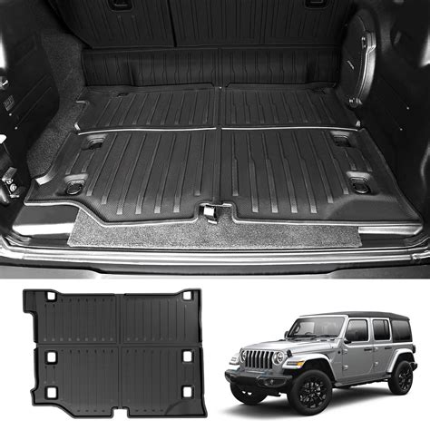 Caresa Cargo Liner For Jeep Wrangler 4xe 4 Door Accessories All Weather Tpe Protection Trunk Mat